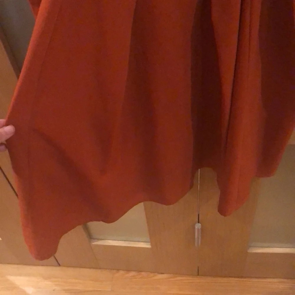 SELFI Dark reddish/Rust Orange Semi-Sheer Spaghetti Strap Dress - Picture 11 of 12